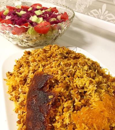 طرز تهیه قیمه پلو شاه عباسی با گوشت خورشتی خوشمزه و مجلسی