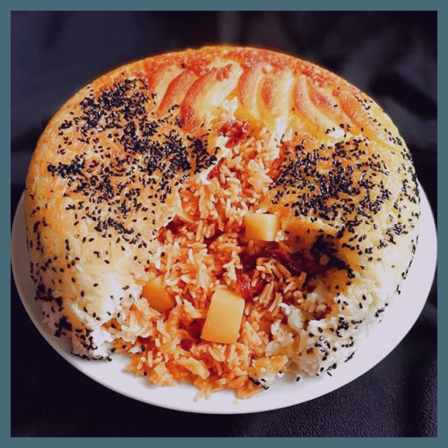 نکات و دستور پخت ته چین گوجه پلو مجلسی با طعم بسیار عالی