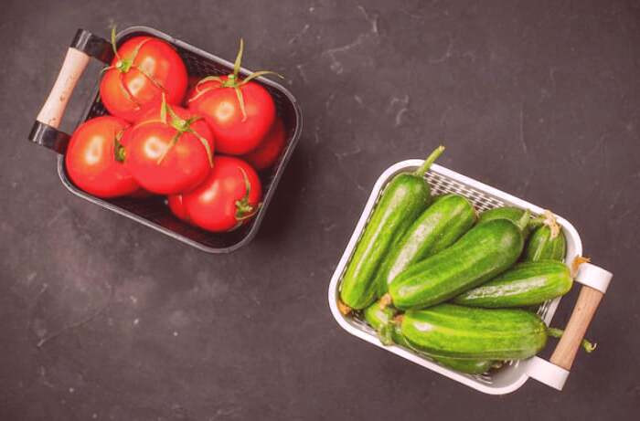 خیار و گوجه فرنگی
