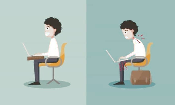 نشستن صحیح پشت کامپیوتر