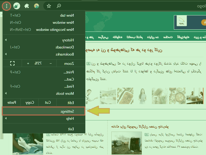تنظیمات کروم