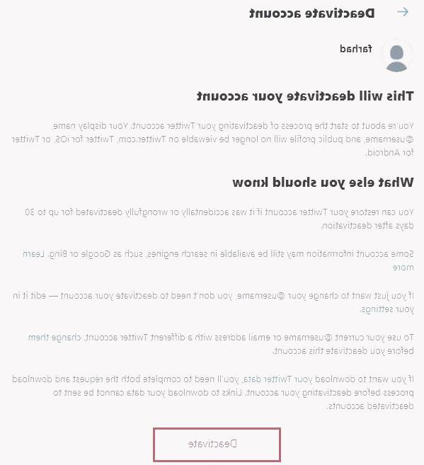 دیلیت اکانت توییتر