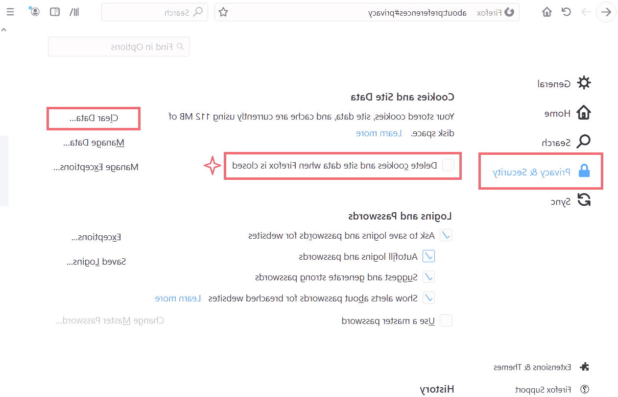 کش مرورگر فایرفاکس