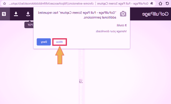 دادن دسترسی دانلود به افزونه Go Full Page دسترسی دانلود