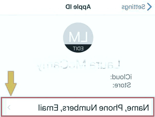 گزینه مشخص شده را انتخاب کنید تنظیمات اپل آیدی