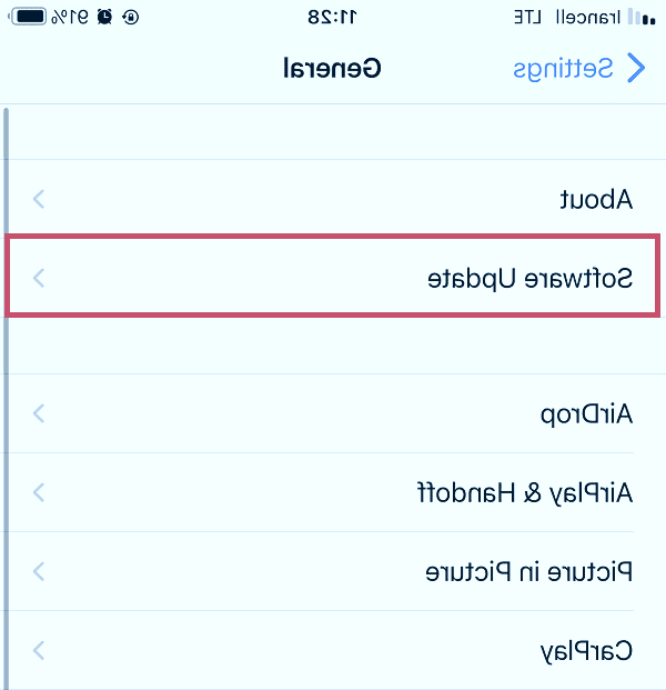 سیستم عامل گوشی آیفون را آپدیت کنید app library