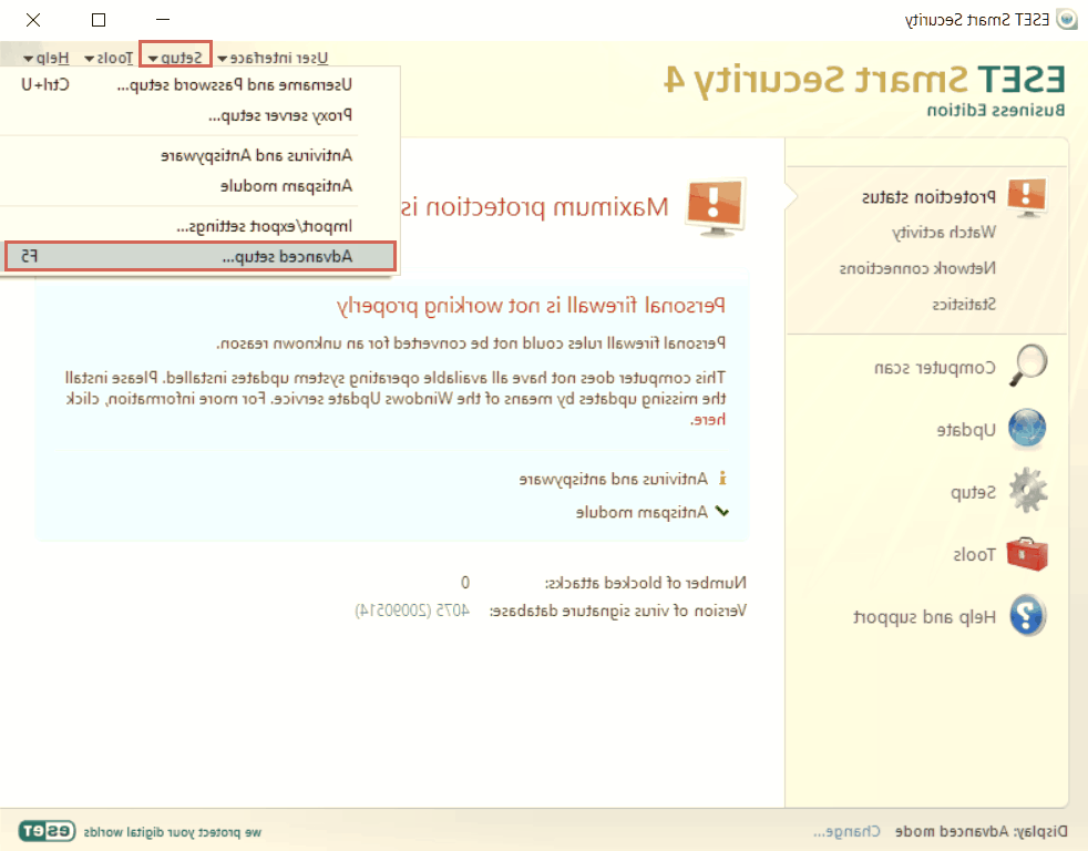 گزینه Advanced setup را انتخاب کنید آپدیت آفلاین نود 32