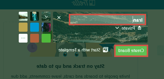 ساخت برد جدید در برنامه ترلو برنامه ترلو