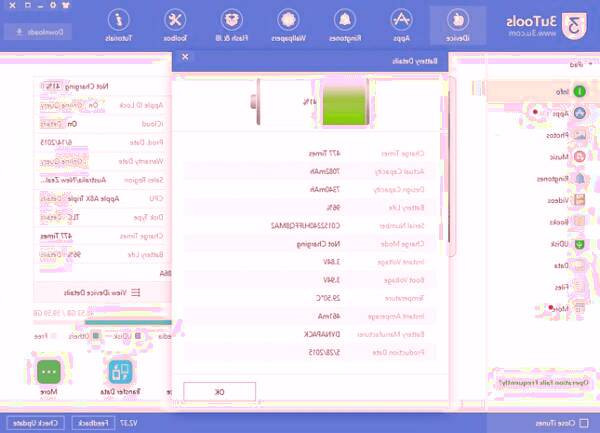 تست سلامت باتری آیپد با برنامه 3UTOOLS برنامه 3UTOOLS