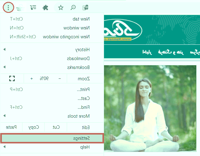 وارد تنظیمات کروم شوید بکاپ گرفتن از گوگل کروم