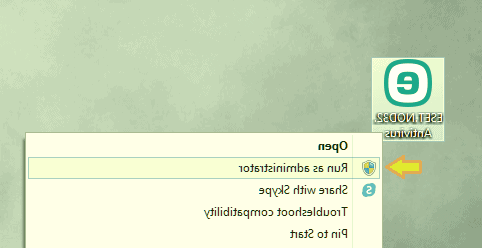 بر روی برنامه راست کلیک کنید نصب آنتی ویروس نود 32
