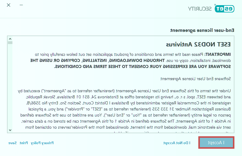 گزینه i accept را انتخاب نمائید نصب آنتی ویروس نود 32