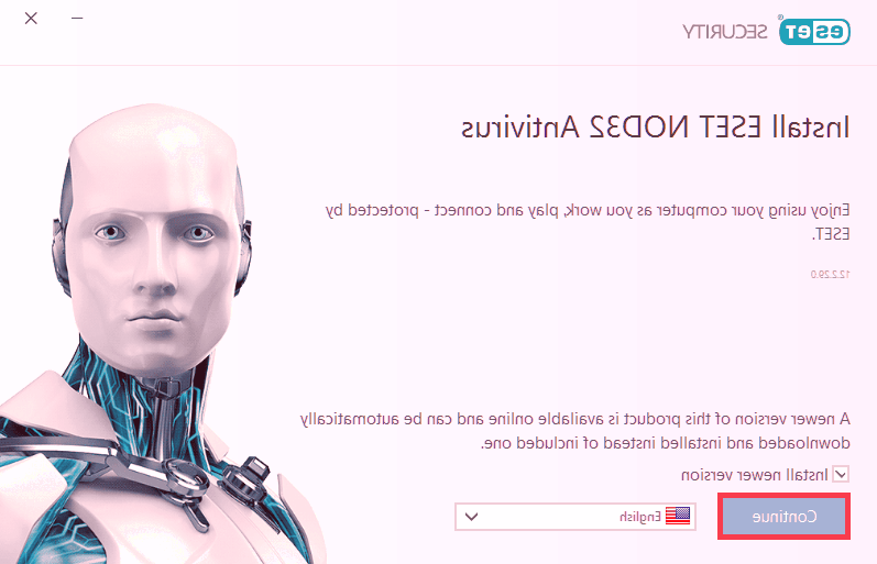 گزینه continue را انتخاب کنید نحوه نصب آنتی ویروس نود 32