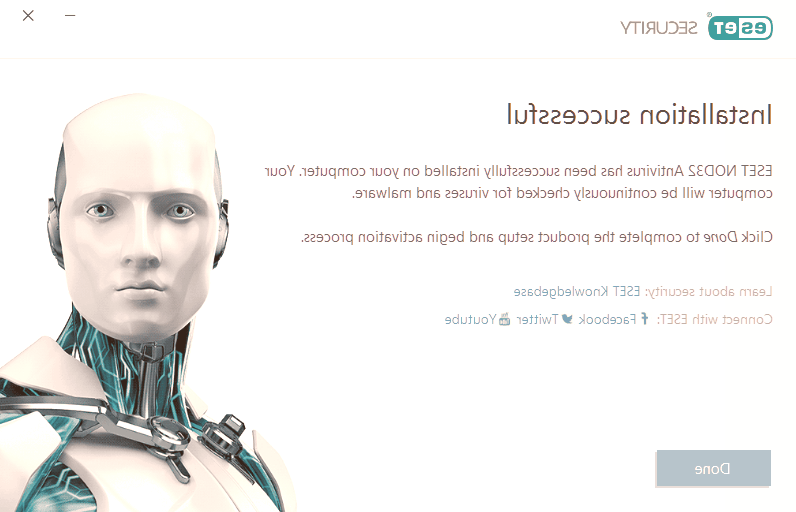 گزینه done را انتحاب کنید نصب آنتی ویروس نود 32