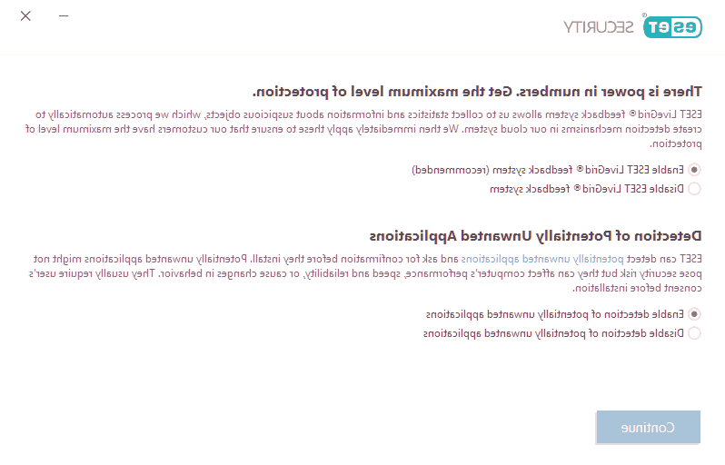 گزینه های مشخص شده را فعال کنید نصب آنتی ویروس نود 32