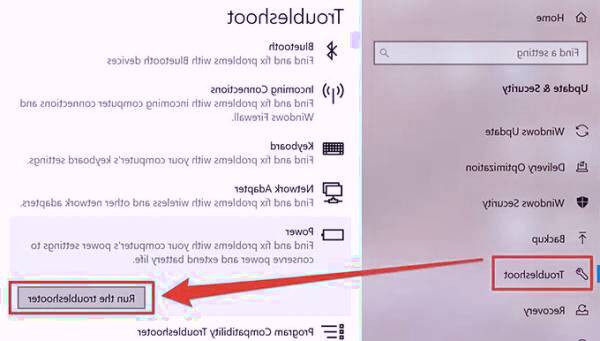 از گزینه troubleshooter استفاده کنید خاموش نشدن ویندوز
