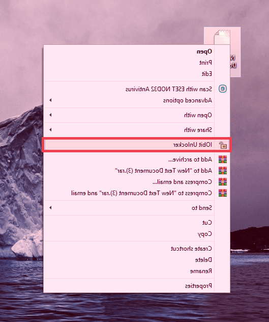 گزینه IObit Unlocker را انتخاب کنید پاک نشدن فایل در ویندوز