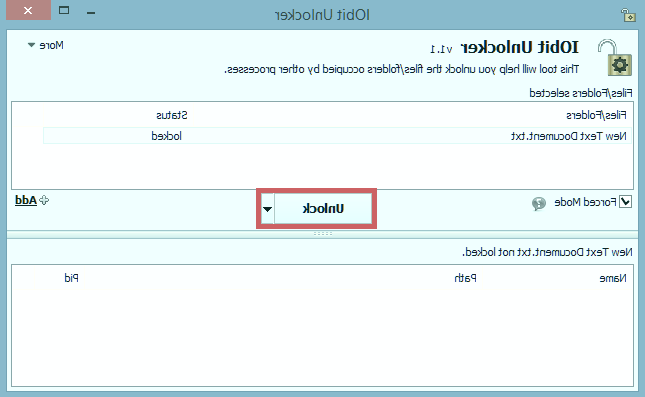 گزینه unlock را انتخاب کنید پاک نشدن فایل