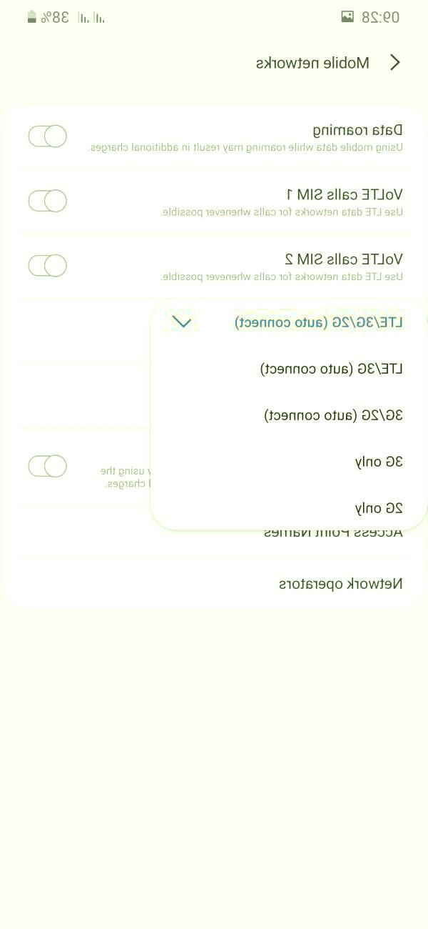 Mobile network mode اینترنت گوشی