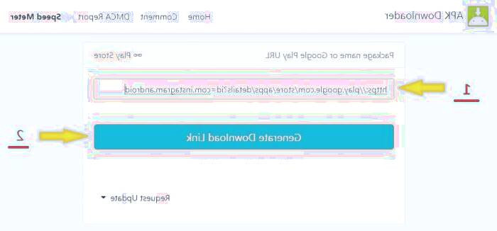 بر روی Generate Download Link کلیک کنید گوگل پلی