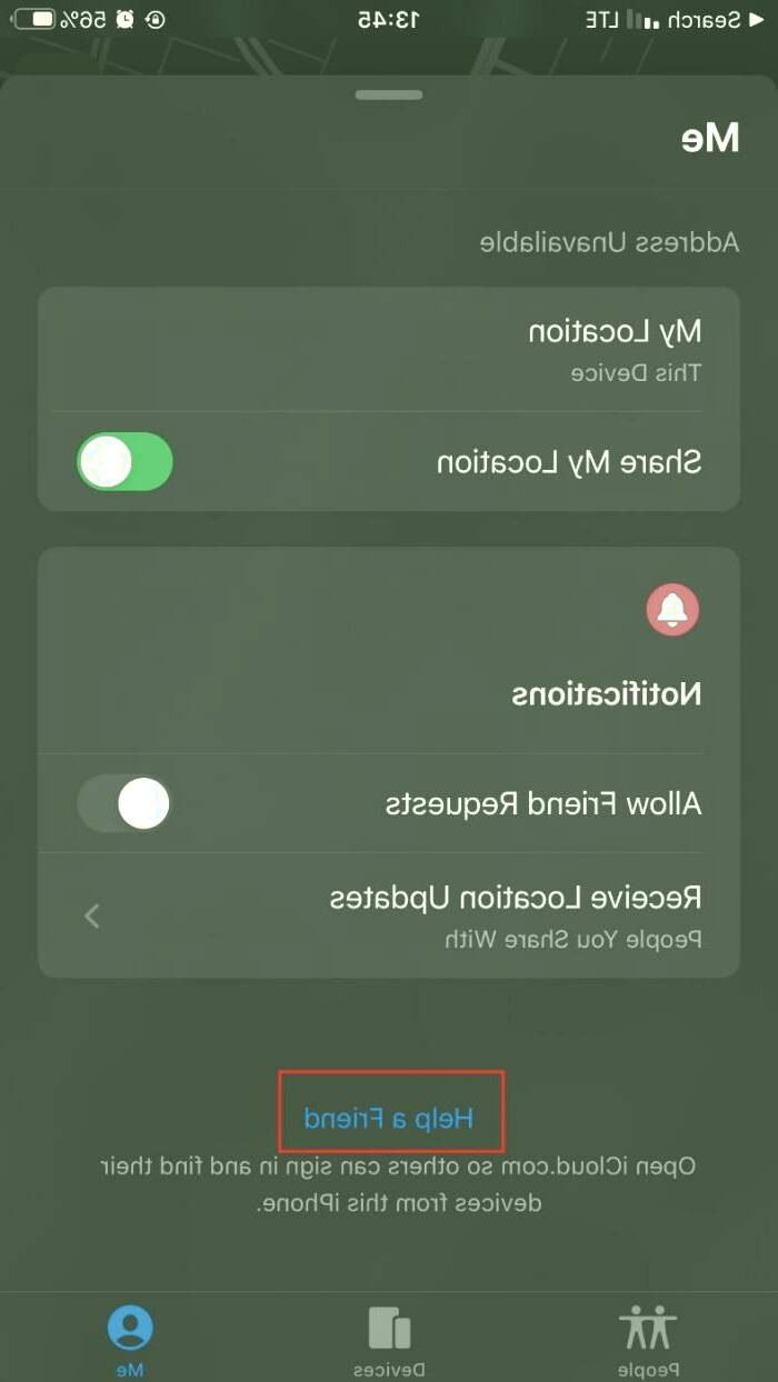 گزینه help a friend را انتخاب کنید آیفون