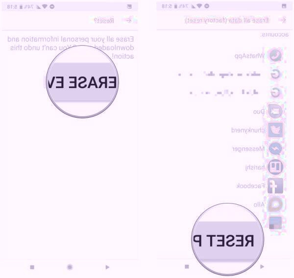 ریست گوشی اندروید