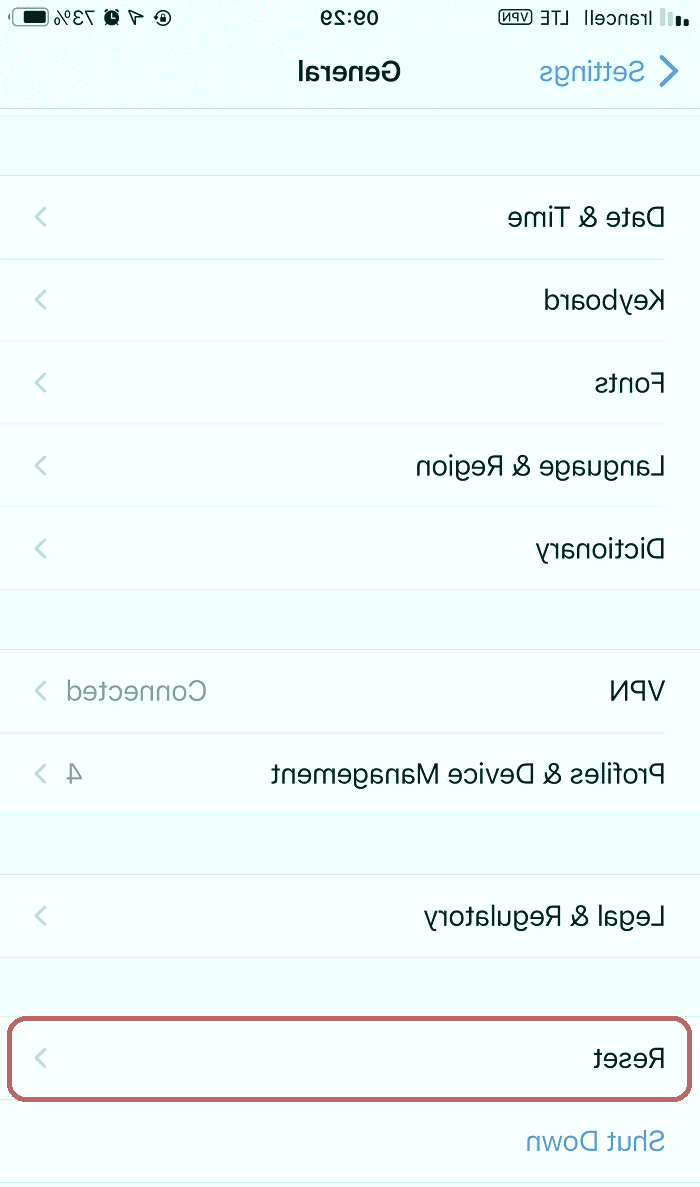 ریست گوشی آیفون