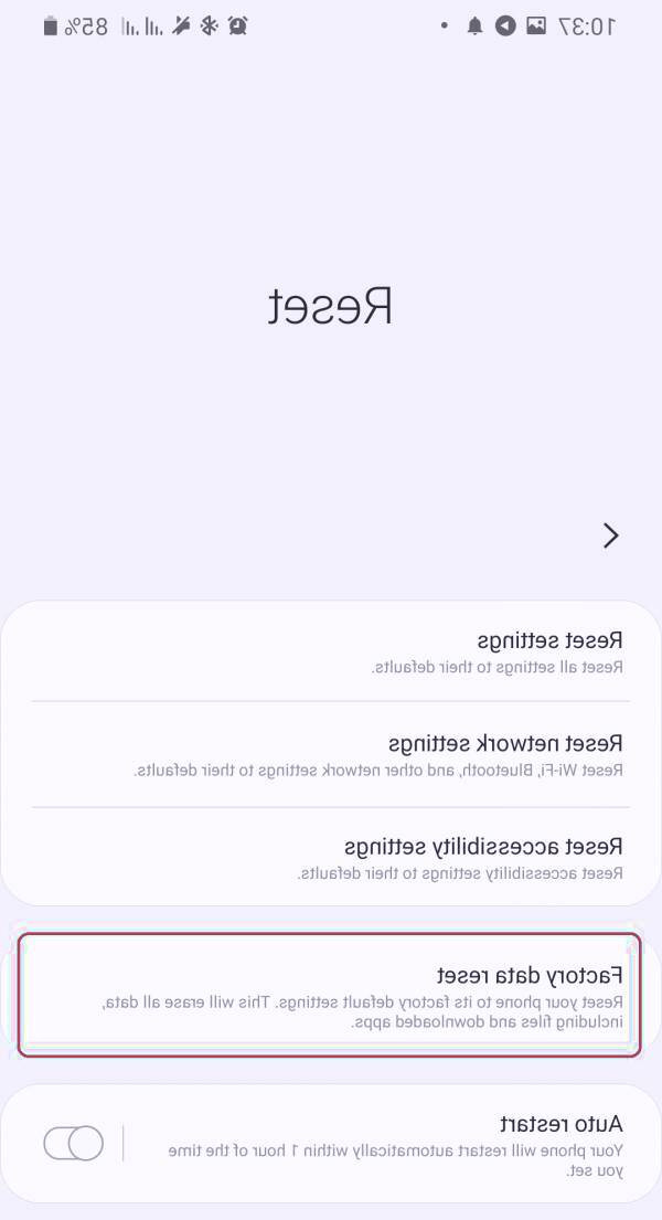 ریست کردن گوشی سامسونگ