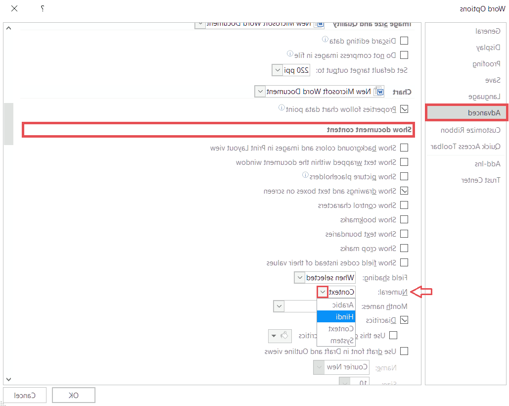 نحوه فارسی کردن اعداد در ورد