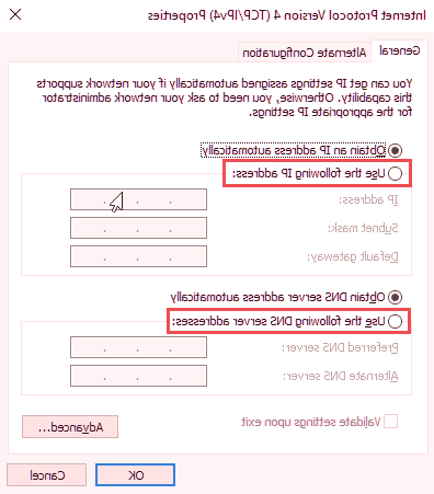وارد کردن dns