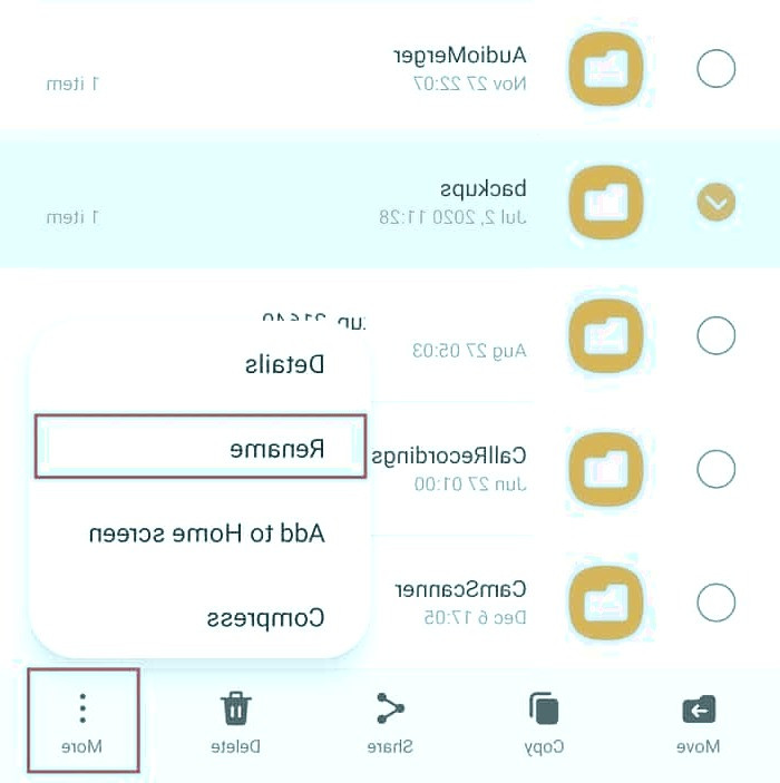 تغییر نام پوشه