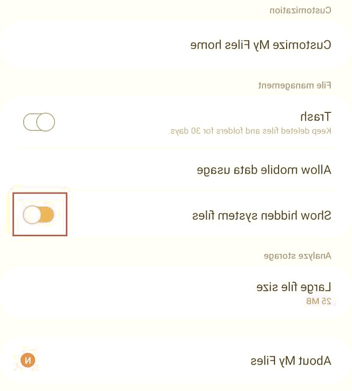 تنظیمات مدیریت فایل