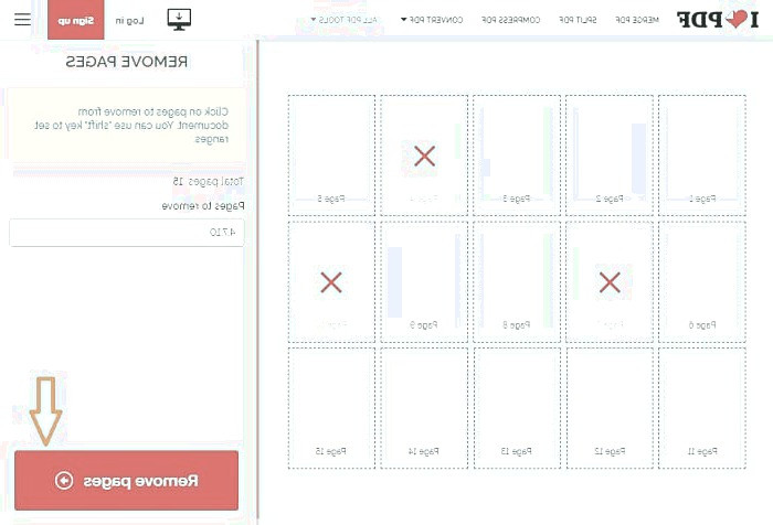 حذف صفحات pdf