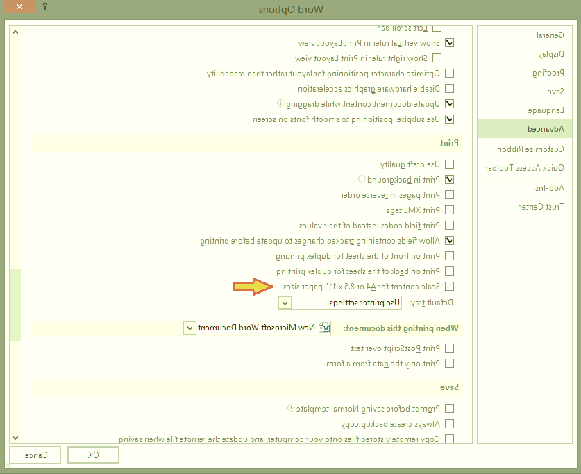 چاپ نشدن حاشیه در ورد