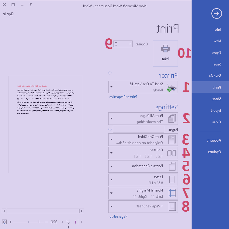 آموزش پرینت گرفتن ورد