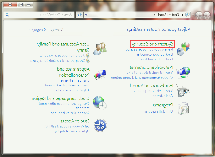 کنترل پنل ویندوز 7