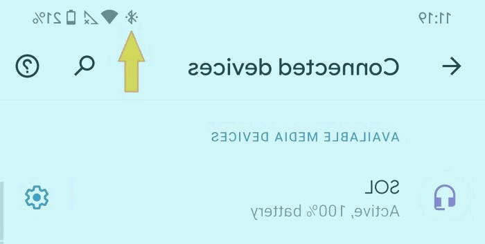 آیکون اتصال بلوتوث