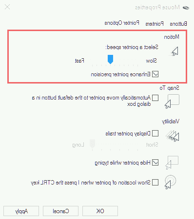 تنظیم سرعت ماوس