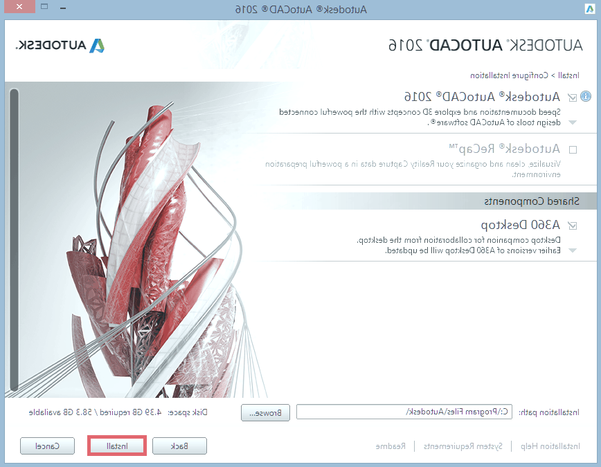 چگونگی نصب اتوکد