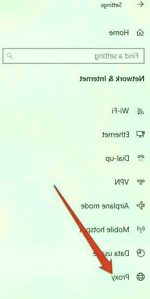 گزینه Proxy را انتخاب کنید windows store