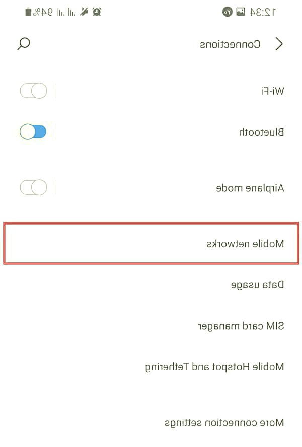 گزینه مشخص شده را انتخاب کنید تنظیمات شبکه موبایل