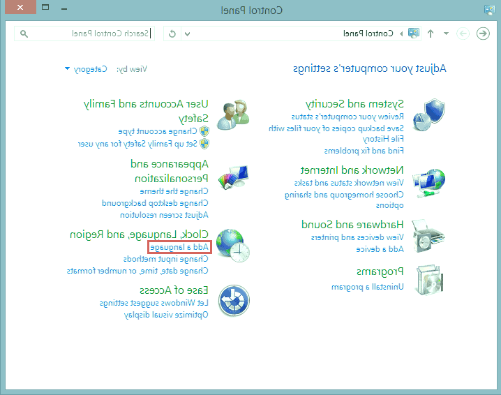 گزینه add a language را انتخاب کنید زبان فارسی ویندوز