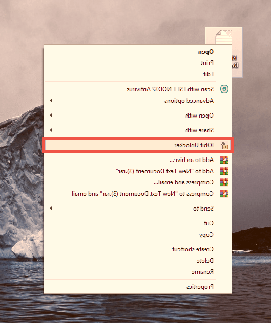 گزینه IObit Unlocker را انتخاب کنید پاک نشدن فایل در ویندوز