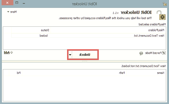 گزینه unlock را انتخاب کنید پاک نشدن فایل