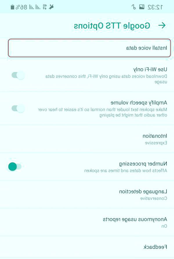 گزینه Install voice data را انتخاب کنید تبدیل گفتار به متن