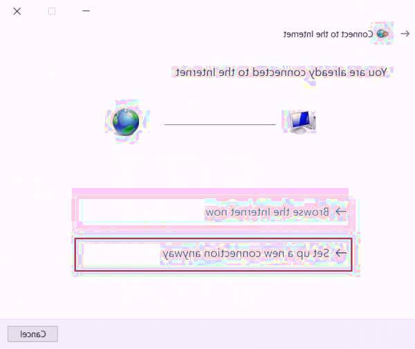 گزینه Set up a new connection anyway را انتخاب کنید کانفیگ مودم