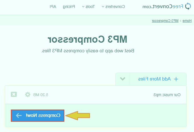 فایل موزیک خود را برای کاهش حجم انتخاب کنید انتخاب فایل موزیک