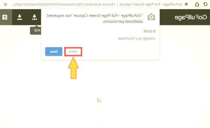 دادن دسترسی دانلود به افزونه Go Full Page دسترسی دانلود