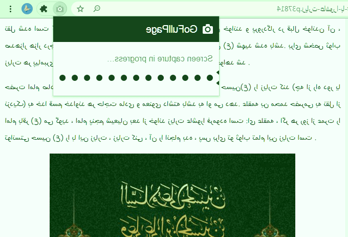 صبر کنید تا بصورت کلی عکس از صفحه کروم ثبت شود عکس از صفحه کروم