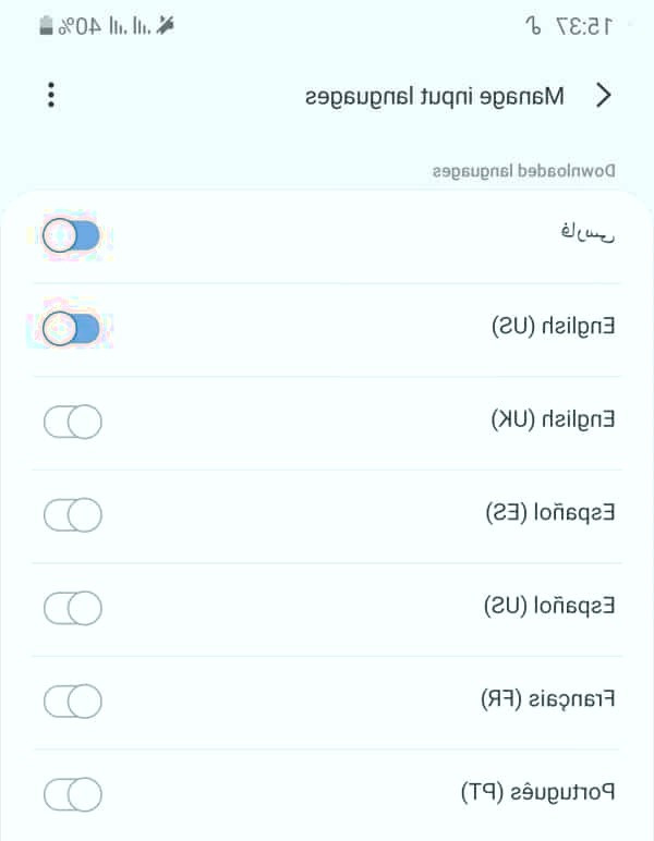 زبان مورد نظر خود را انتخاب کنید زبان کیبورد